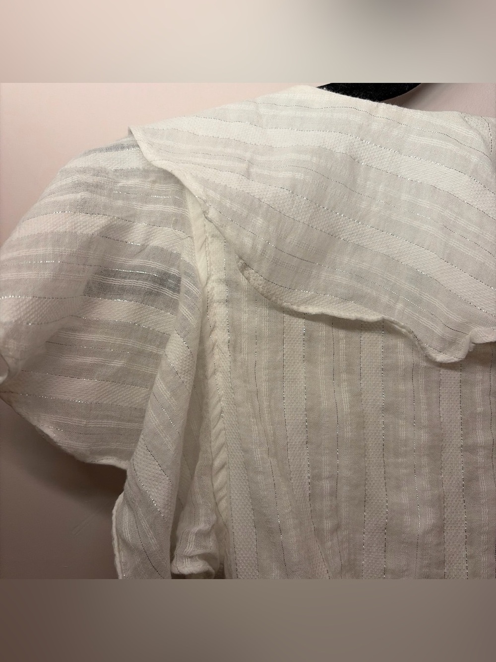MISA Los Angeles White Ruffle Wrap Crop Top - Picture 5 of 7